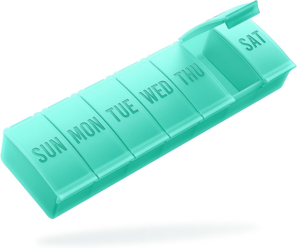 Barhon Pill Organizer Stor, Ugentlig Medicin Pill Arrangører, 7 dages pills Box Case Rejser for Big Vitamin Kosttilskud Fish Oil, Grøn