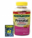 Spring Valley Voksen Prenatal Sundhed Multivitamin DHA & folinsyre, Frugt, 190 Gummies + bedre guide Vitamin Kosttilskud bog