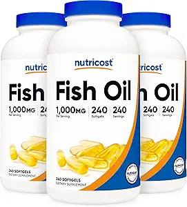 Nutricost Fish Oil 1000mg (560mg Omega-3), 240 Softels (3 flasker)