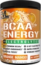EVL BCAAs Aminosyrer Powder - BCAA Energy Pre Workout Powder for Muscle Recovery Lean Growth and Endurance - Rehydrating Post Workout Recovery Drikke med 6 Key Electrolytes - Orange Mango