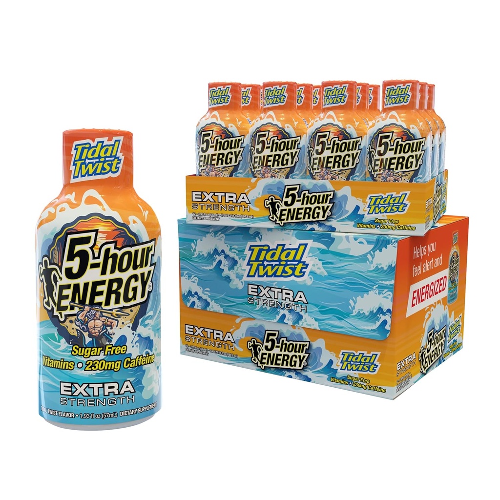 5-timers energi ekstra styrke Skud Tidal Twist Flavor, 24 Tæl (1,93 fl oz)