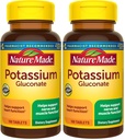 Nature Made Kalium Gluconate 550 mg, Kosttilskud til hjertehjælp, 100 tabletter, 100 dages forsyning (pakke med 2)