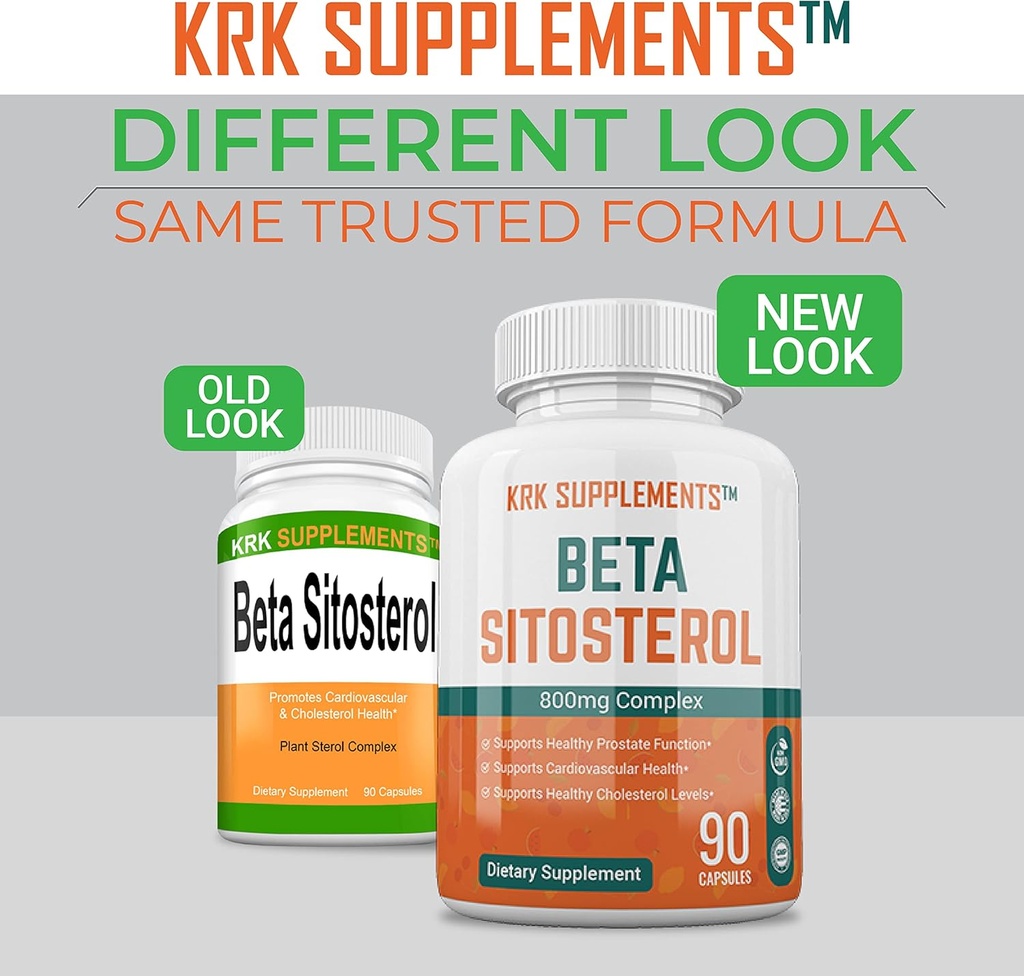 Bundle Combo til 3 Total Flasker Beta sitosterol 800mg Per Serving 270 Total Kapsler