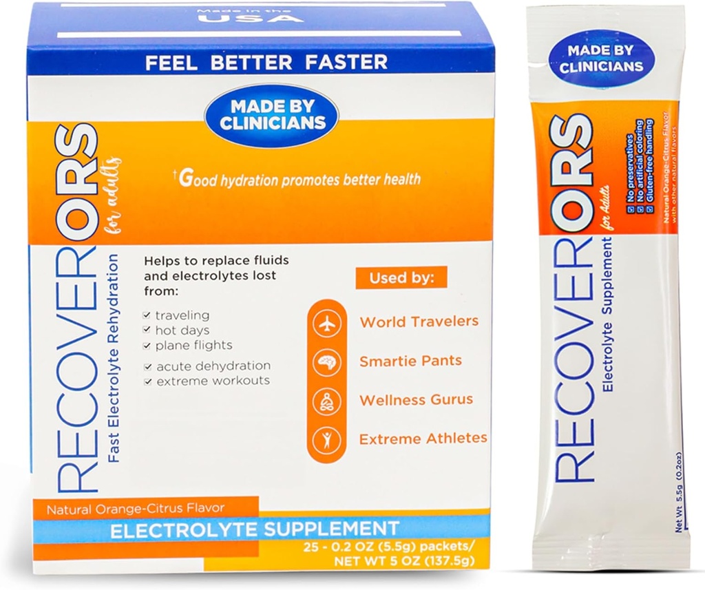 8 i 1 Electrolyte Powder & C-vitamin Defense Hydration, Dual Keto Food Friendly & Kalium Supplement Booster, Voksen lav Carb Rehydrering Solution Drink Mix (25 - Pack)