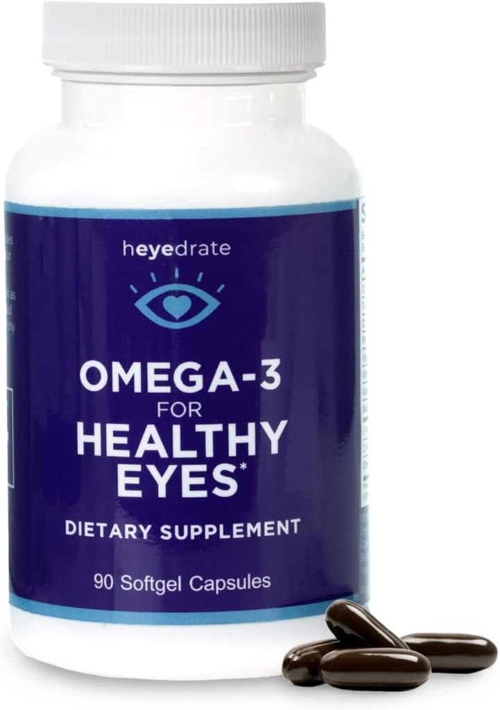 Triglycerid Omega 3 Fiskeolie til sunde øjne - Understøtter sunde øjne med optimale ingredienser - Let at synke, Burpless - EPA, DHA, & Omega 7 Fedtsyrer - 90 Greve