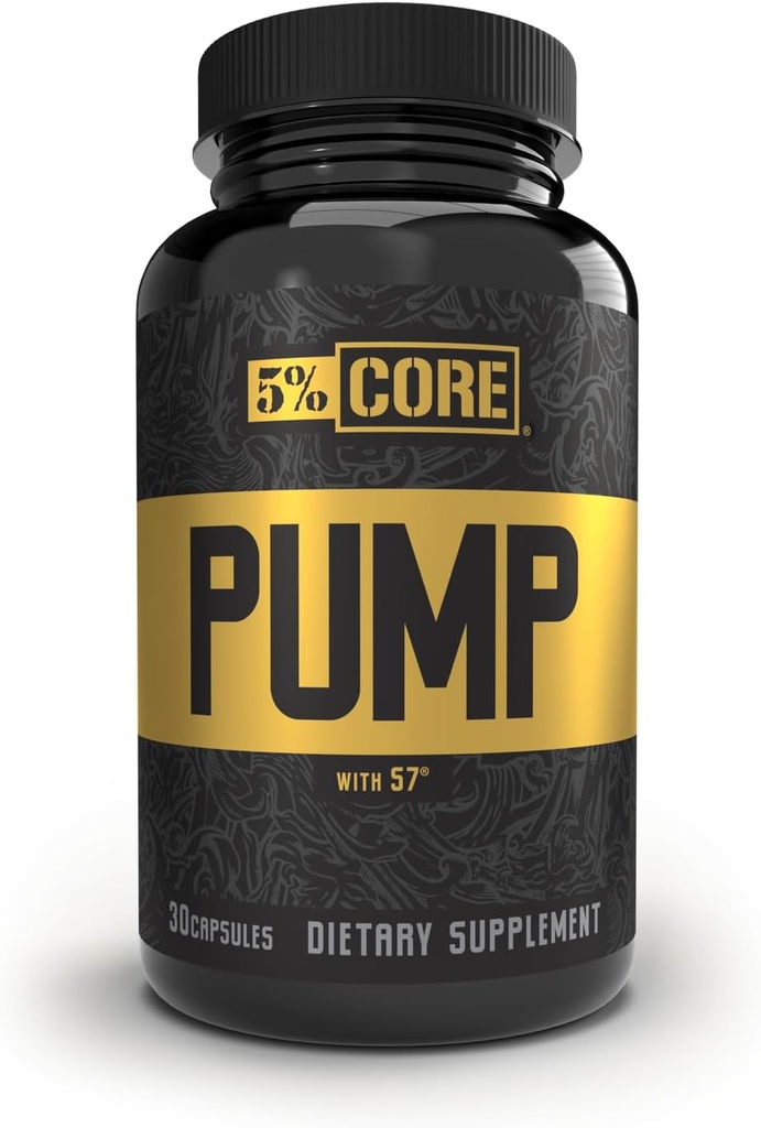5% Nutrition Core Pump Caps Note 124; NO2 Nitrooxide Booster Supplement Pills