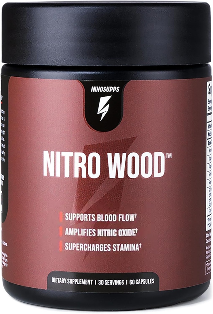 InnoSupps Nitro Wood - Understøtter sund blodgennemstrømning af 124; nitrogenoxid tillæg 124; Naturlig immunstøtte af 124; (60 vegetariske kapsler)