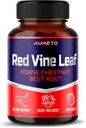 Red Vin Leaf tillæg med hest Chestnut, Beetroot, Ingefær - Naturlig støtte til Vein Styrke og cirkulation Wellness- Made in The USA (90 Greve (Pack of 1))