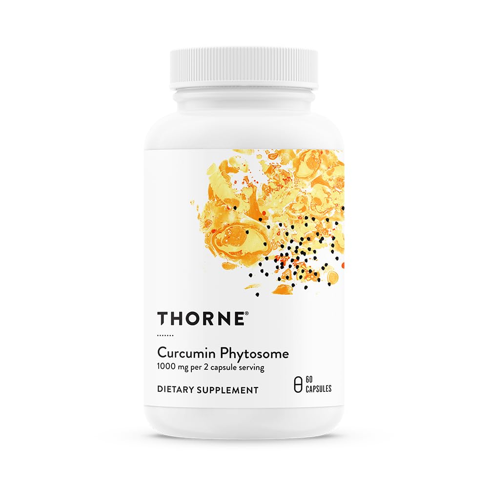 THORNE - Curcumin Phytosome 1000 mg (Meriva) - Klinisk Studerede, Høj Absorption - Understøtter sund inflation respons i Joints, Muskler, GI Tract, Lever, hjerne og nerver * - 30 Servering