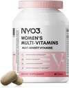 NYO3 Multivitamin til kvinder med Zink & Biotin Vitaminer A, C, K, B2, B6, B12 & Multimineral Measurement 124; Daglig Multivitaminer Beauty & Energy Measurement 124; Gluten- Free, 60 Day Supply