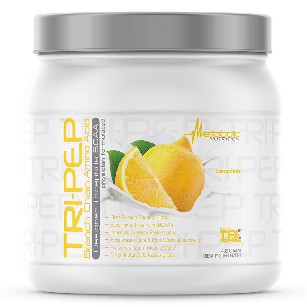 Metabolisk ernæring - TRIPEP - Tri- Peptid Branch Chain Aminosyre, BCAA pulver, Pre Intrapost Workout Supplement, Lemonade, 400 Bedste (40 Servere)