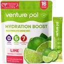 Venture Pal Sugar Free Electrolyte Powder Packets - Flydende Daily IV Hydration Packets # 124; Elektrolytes Drink Mix med 5 Vitamin & 7 Electrolytes # 124; Keto Friendly # 124; Non- GMO # 124; Certified Vegan # 124; 16 Sticks