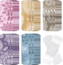 120 Pcs Fabric Adhesive Fleksible Bandages Bulk Assorted Shapes and Mønstre Lille Farverige Temmelig Fabric Bandages med Non Stick Pad 3 x 1 Tommer til Cuts Sår Scrapes Kvinder (Mandala)