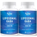 Liposomal GABA med L- Theanine 1200mg - 2 Pack High Bioavailable GABA Kosttilskud, 120 kapsler til voksne