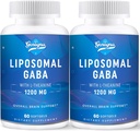 Liposomal GABA med L- Theanine 1200mg - 2 Pack High Bioavailable GABA Kosttilskud, 120 kapsler til voksne