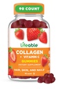 Levende kollagen Peptider Gummier • 124; 100mg med C-vitamin • 124; Great Tasting Collagen Kosttilskud • 124; Vegetarisk Hår Hud og Nails • Gummier • 124; Kollagen Gummier til voksne, Mænd, Kvinder • 124; 90 Gummier