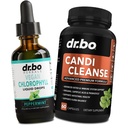 Chlorophyll flydende dråber Krop Detox & Candi Cleanse - Vegansk flydende chlorophyll Drops Odor Cleanse supplement interne deodorant - Ekstra styrke Probiotiske Oral Herbal Oregano & Captac Acid kapsler