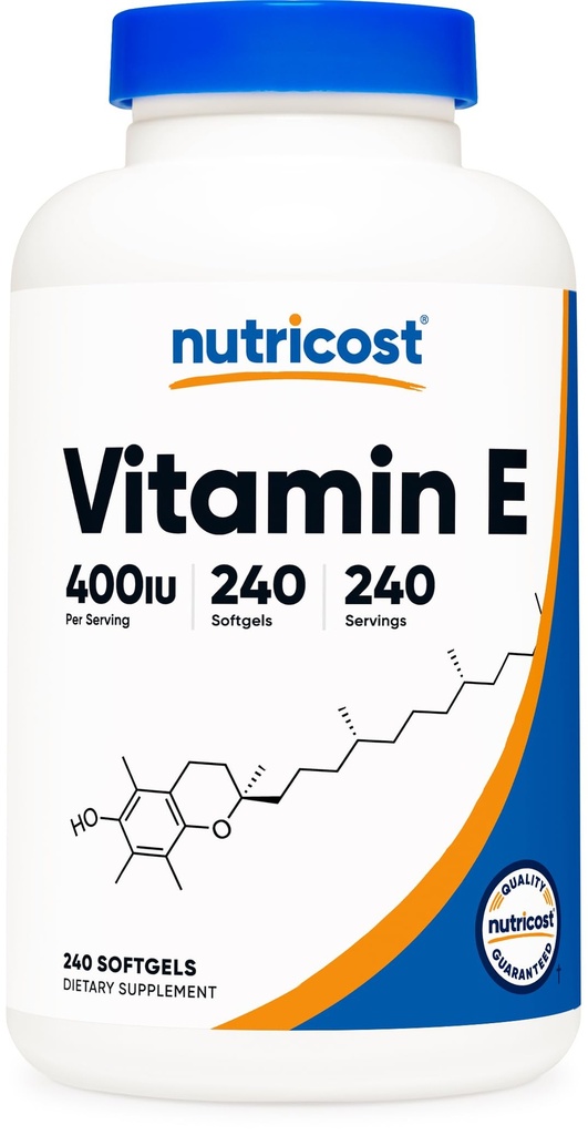 Nutricost E 400 IE, 240 Softgel kapsler - Gluten Free, Non- GMO