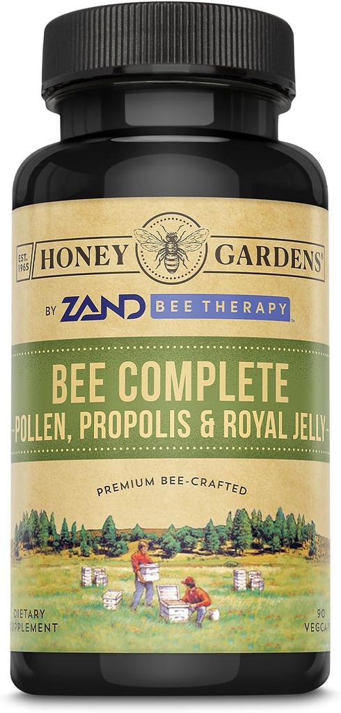 Honning Gardens Bee Pollen Royal Jelly og Propolis Kapsler, 90 Greve