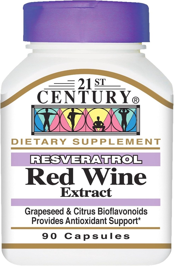21. århundrede, Resveratrol Red Wine Extract, 90 Kapsler - 2pc