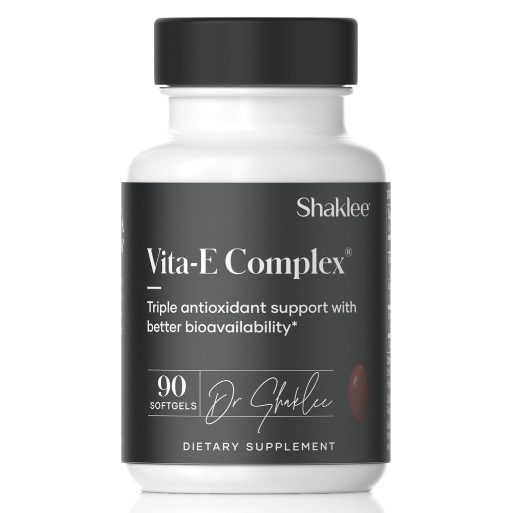 Shaklee - E-vitamin - understøtter hjerte, hjerne og prostata sundhed - neutraliserende skader forårsaget af frie radikaler Vita- E ® 400 IE tabletter med Selenium og Grape Seed Extract - 90 Softgels