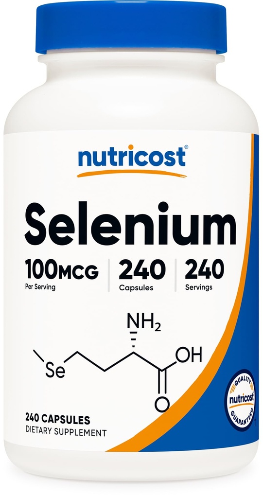 Nutricost Selenium Supplement 100mcg, 240 Kapsler, Vegetarisk, Gluten Free & Non- GMO