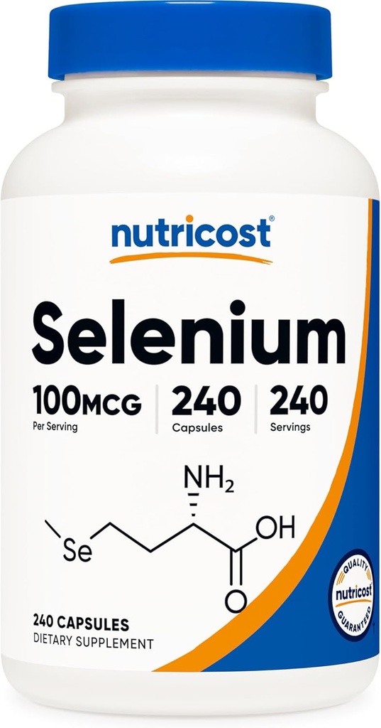 Nutricost Selenium Supplement 100mcg, 240 Kapsler, Vegetarisk, Gluten Free & Non- GMO