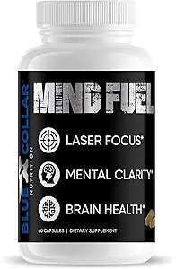 Mind Fuel Brain Supplements for Memory and Focus, Boost Brain’s Health & Mental Clarity, Men's Multivitamin Memory Supplement for Brain, Nootropics Brain Support Supplement for Men/Women (60 Capsules)