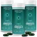 Iwi Omega-3, 90 Softgels (90 Servering), Vegan Plant- baseret Alger Omega 3 med EPA + DHA, Whole- Body Support Kosttilskud, Krill & Fish Oil Alternative, Ingen Fishy Eftersmag