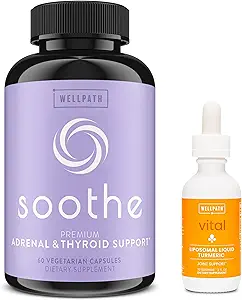 WellPath Bundle of Soothe Thyroid Support & Hormone Balance for Women + Vital Liposomal Curcumin Drops