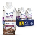 Sikre Max Protein Milk Chokolade Nutrition Shake 124; 30g Protein, 1g Sukker, 4g Fiber Blend • 124; 4 Pack