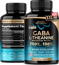 GABA L- Theanine 900 mg - Made in USA - Magnesiumstearat 124; vitamin B6 - Rolig, søvn, afslapning & Mood Support - 750 mg Gamma AminoButyric Acid, 150 mg L- Theanine - Non-Habit Danning, Vegan - 240 Kapsler