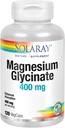 Solaray Magnesium Glycinat 400 mg 1 124; Sund afslapning, Knogler & Kardiovaskulær Support (120 CT, 30 Servere)