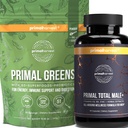 Primal Høst Primal alt Mand + & Primal Grønne Mænd Multivitamin og Nutritional Supplement med Ginseng, Vitaminer D og B, zink, probiotika og mere, Gluten og Dairy Free