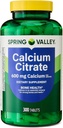 Spring Valley Calcium citrat tabletter Kosttilskud, 600 mg, 300 Greve. - Nyt look