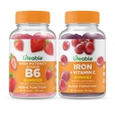 Lifeable Vitamin B6 + Jern med C-vitamin, Gummies Bundle - Great Tasting, Vitamin Supplement, Gluten Free, GMO Free, Chewable