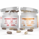 Turkesterone & Tongkat Ali Lean Muscle Growth & Recovery + Fadogia Agrestis Muscle Stack til atletisk ydeevne & muskelmasse (60 kapsler)