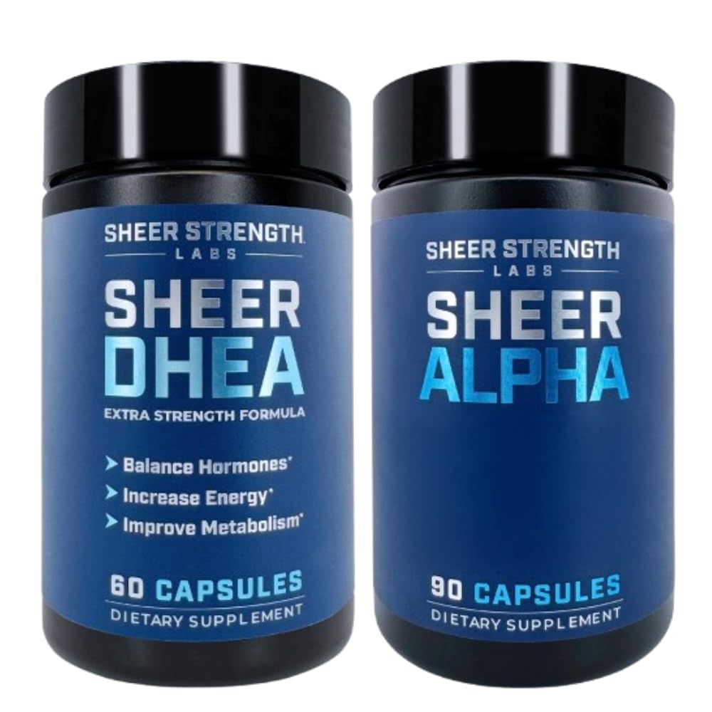 DHEA tillæg for mænd + Sheer Alpha - Ultimate T Boosting stak for mænd