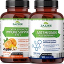 Zazzee Artemisinin kapsler og ekstra styrke 8- in-1 immunsupportkapsler