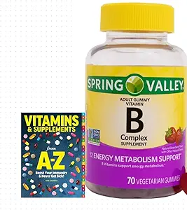 Spring Valley Vitamin B Complex supplement Voksen Vegetarisk Gummies, 70 Greve + bedre guide Vitamin Kosttilskud