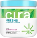 Cira Daily Green - naturligt sødet, Økologisk Spirulina Superfood pulver med Premium, Antioxidant- Rich Ingredienser til afkøling, fordampning, & energi - blandet berry, 30 Servere