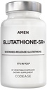Amen Glutathione- SR + Advanced Sustained- Release Supplement - 2 - Måned Supply - Reduceret L- Glutathion - Galactomannan Fenugreek Seed - Time- Reduceret Matrix - Non- GMO - 60 Kapsler