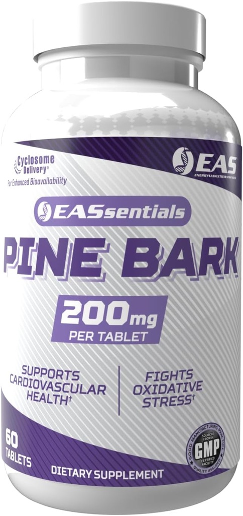 EAS Experimental and Applied Sciences Pine Bark 200mg Note 124; Boost Antioxidant Agacities, Support Immunsystem, Forbedre uddannelse Inddrivelse