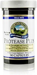 Nature's Sunshine Protease Plus, 90 Capsules | Powerful Digestive Enzyme Supplements with 60,000 HUT Protease to Break Down Proteins and Amino Acids