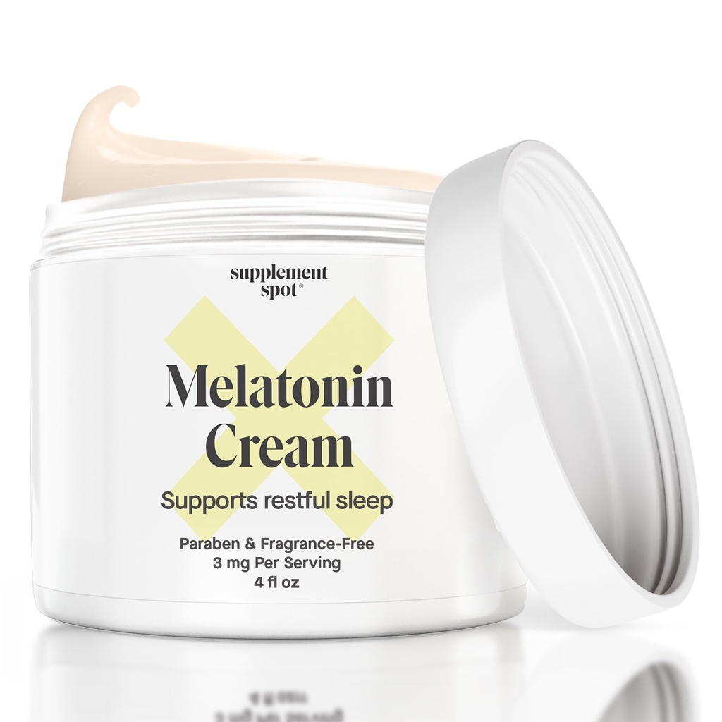 Melatonin Cream til afslappende søvn - Melatonin Sleep Supplement Reset Biologisk Body Clock - Paraben, Fragrance- Gratis at reducere fine linier & wrinkler - Natural Sleep Cream (4 oz)