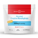 Brain Bean 500mg Unflavored Mikroniseret Creatin Monohydrat Pulver Hjælper Boost Energy for Brain Health - Non-GMO, Gluten- Free Creatin Powder understøtter muskelsundhed (Made in USA)