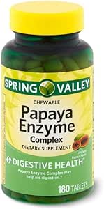 Spring Valley Spring - Valley Papaya Enzyme Complex Tablets - 180 Chewable Tablets Pack of 2 180 Count (Pack of 2)
