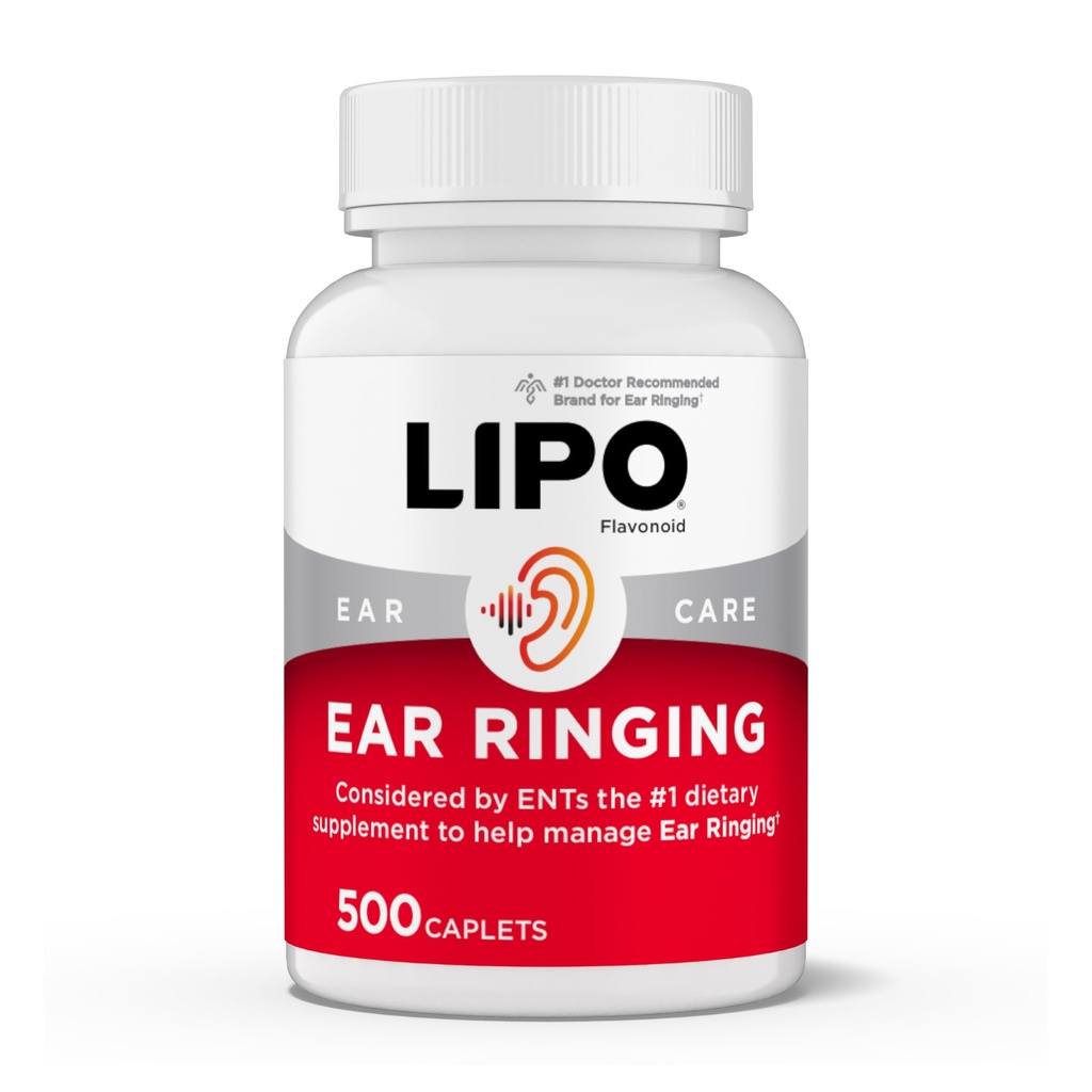 Lipo- Flavonoid Plus Tinnitus Relief - Doctor- Anbefalet til Ringende Ører - Klinisk-Proven Lemon Bioflavonoid Complex med vitaminer C, B1, B2, B6, B12, & Calcium - 500 kapsler