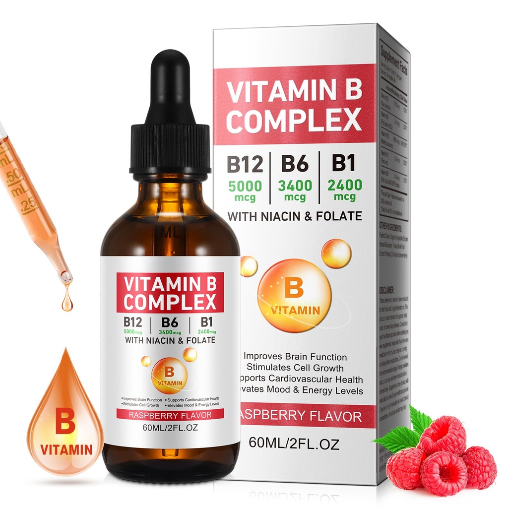 Vitamin B Complex Liquid, Vegan Vitamin B12 Liquid Dryps