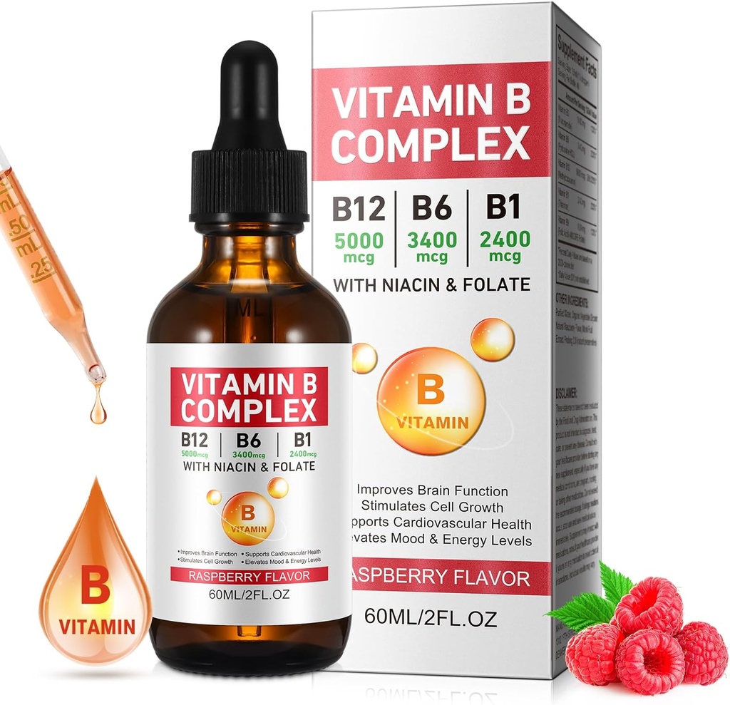 Vitamin B Complex Liquid, Vegan Vitamin B12 Liquid Dryps